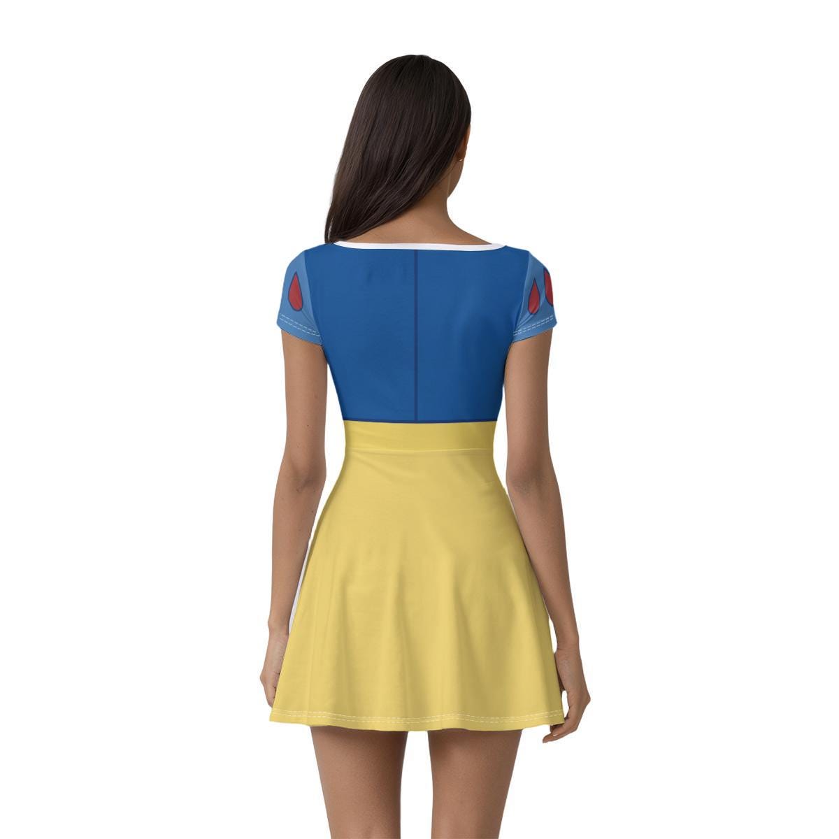 Snow White Inspired Short Sleeve Athletic Dress with shorts