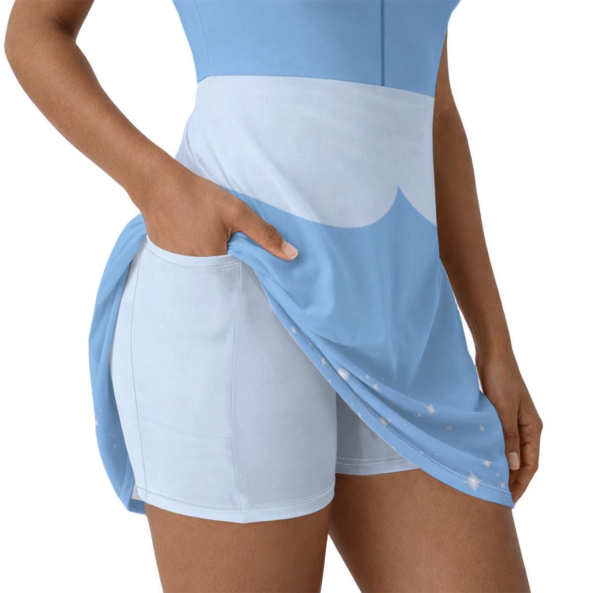 Cinderella Inspired Short Sleeve Athletic Dress with shorts