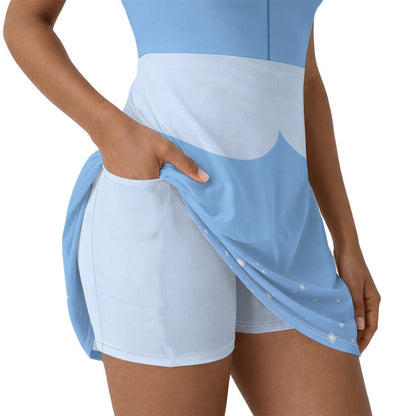 Cinderella Inspired Short Sleeve Athletic Dress with shorts