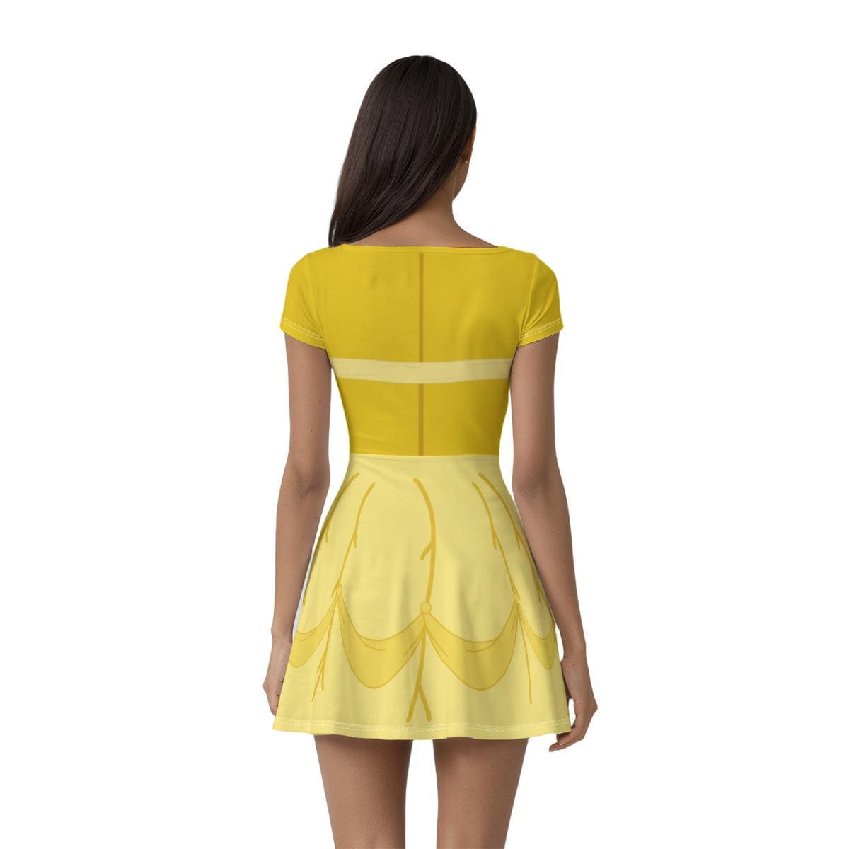 Belle Inspired Short Sleeve Athletic Dress with shorts