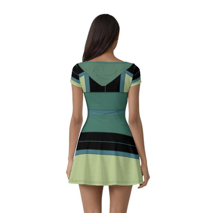 Ping Mulan Inspired Short Sleeve Athletic Dress with shorts