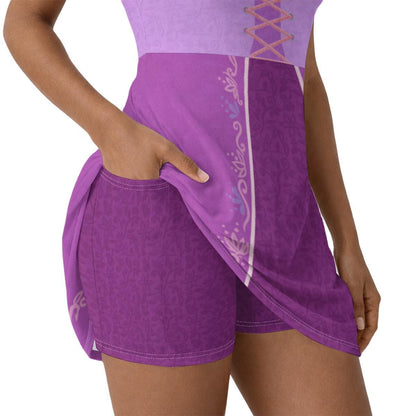 Rapunzel Inspired Short Sleeve Athletic Dress with shorts