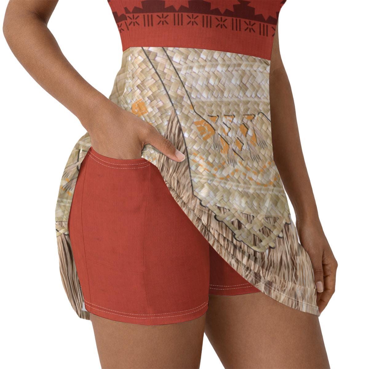 Moana Inspired Short Sleeve Athletic Dress with shorts