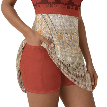 Moana Inspired Short Sleeve Athletic Dress with shorts