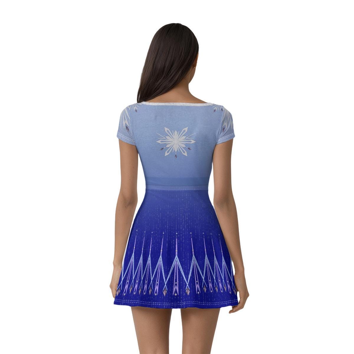 Elsa Inspired Short Sleeve Athletic Dress with shorts