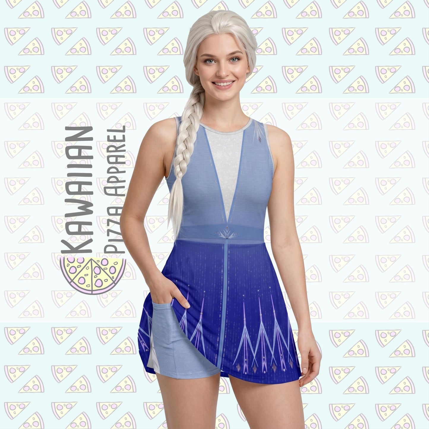 Elsa Inspired Sleeveless Athletic Dress with shorts