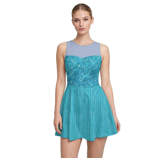 Elsa Inspired Sleeveless Athletic Dress with shorts