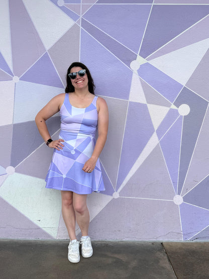 RTS [M] Women's Purple Wall Inspired Sleeveless Flare Dress