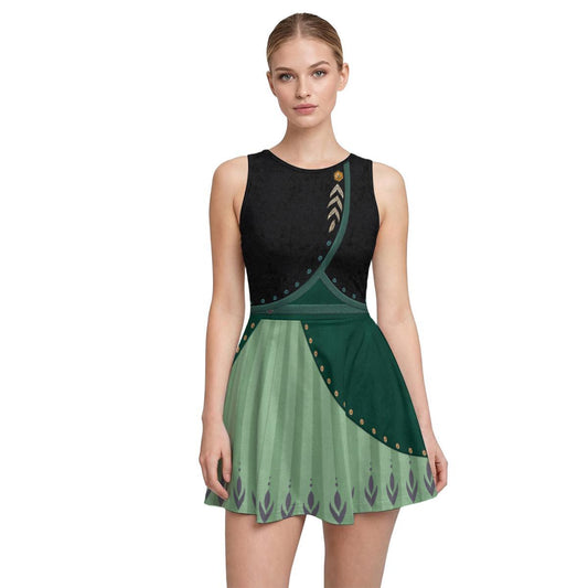 Queen Anna Inspired Sleeveless Athletic Dress with attached shorts