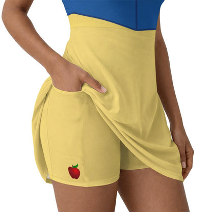 Snow White Inspired Short Sleeve Athletic Dress with shorts