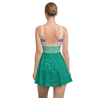 Ariel Inspired Short Sleeve Athletic Dress with shorts