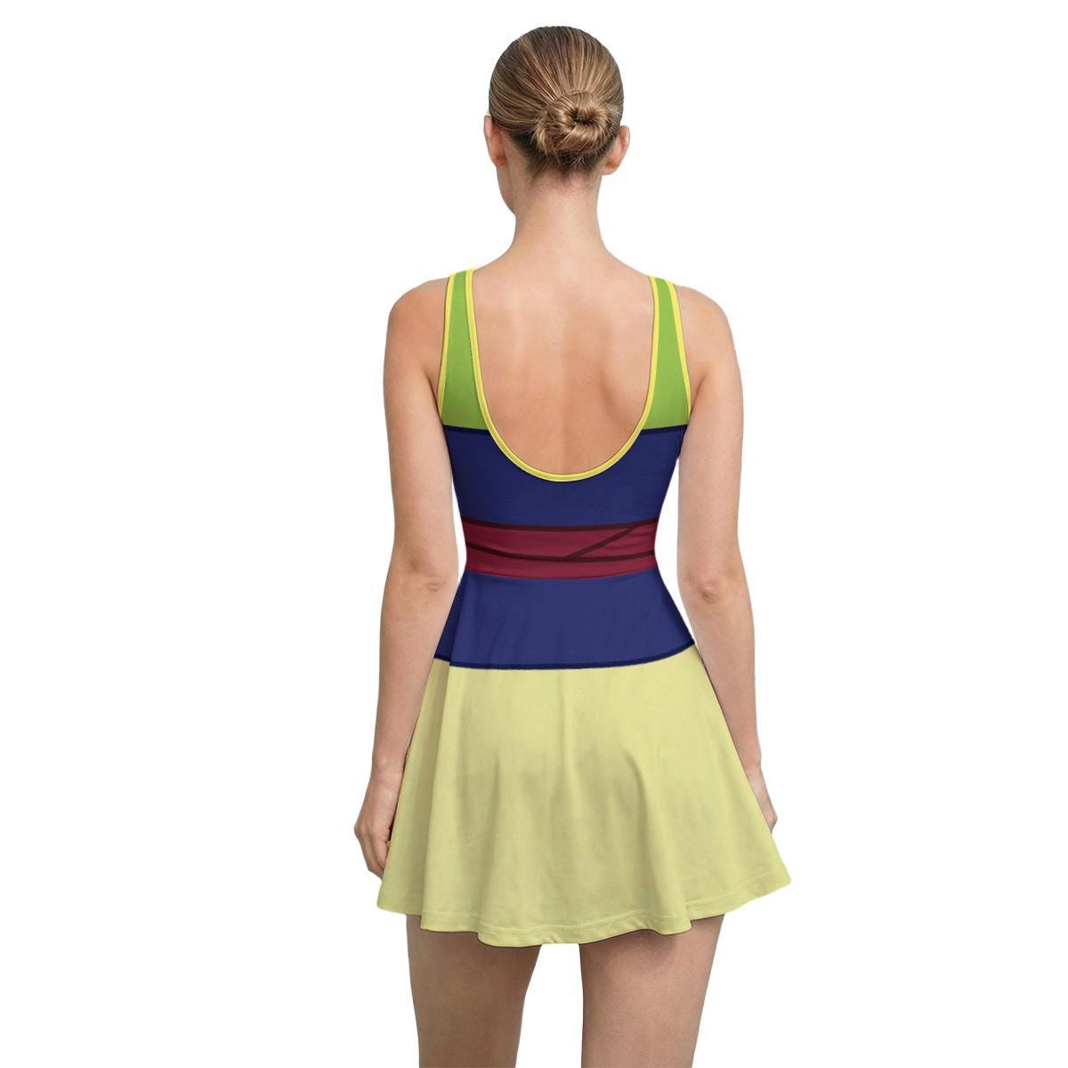 Green Mulan Inspired Short Sleeve Athletic Dress with shorts