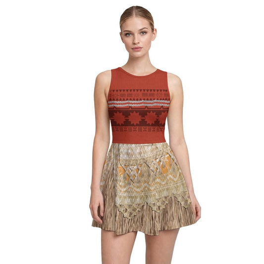Moana Inspired Short Sleeve Athletic Dress with shorts