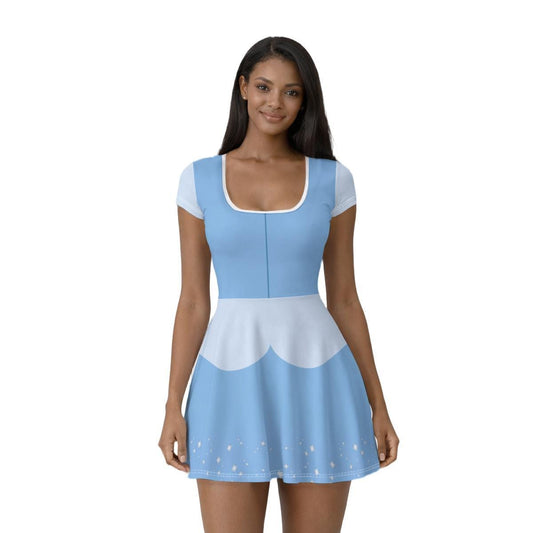 Cinderella Inspired Short Sleeve Athletic Dress with shorts