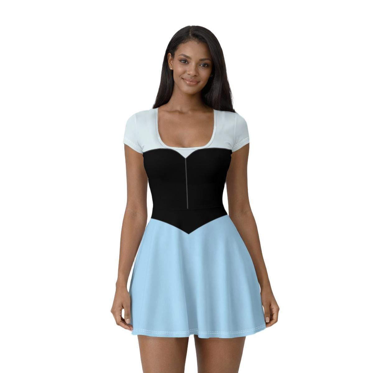 RTS [2XL] Ariel Inspired Short Sleeve Athletic Dress with attached shorts