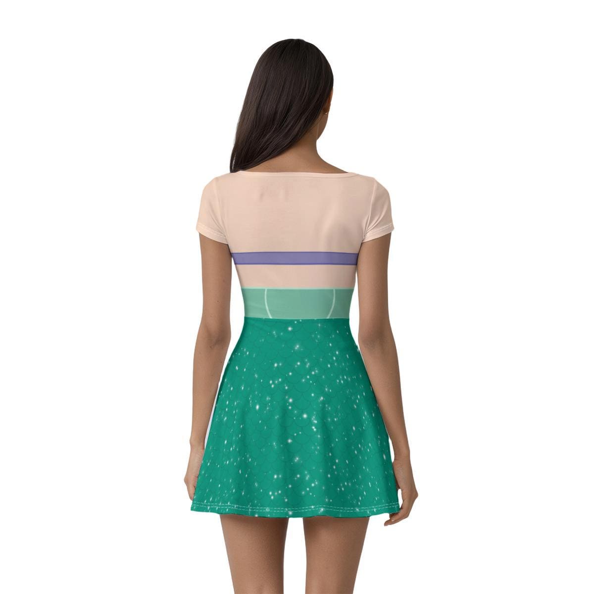 Ariel Inspired Short Sleeve Athletic Dress with shorts
