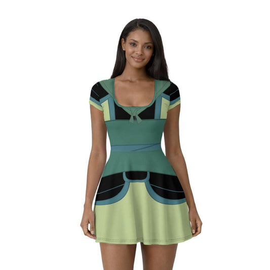 Ping Mulan Inspired Short Sleeve Athletic Dress with shorts