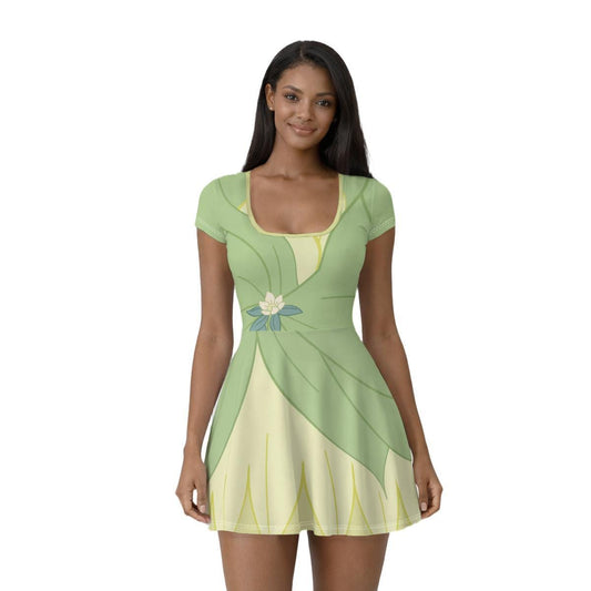 Tiana Inspired Short Sleeve Athletic Dress with shorts