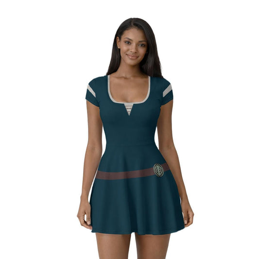 Merida Inspired Short Sleeve Athletic Dress with shorts