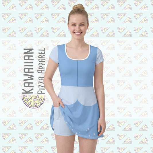 Cinderella Inspired Short Sleeve Athletic Dress with shorts
