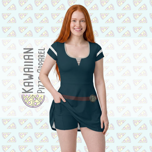 Merida Inspired Short Sleeve Athletic Dress with shorts