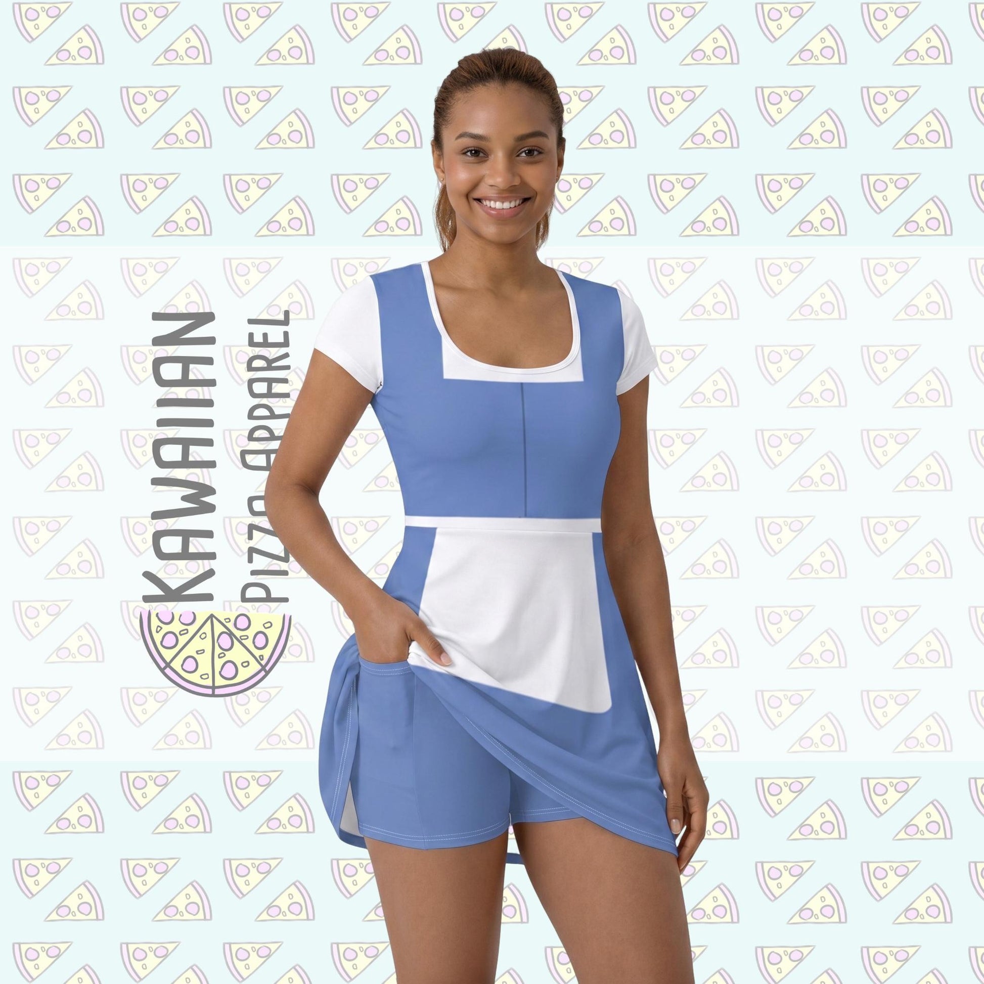 Town Belle Inspired Short Sleeve Athletic Dress with shorts