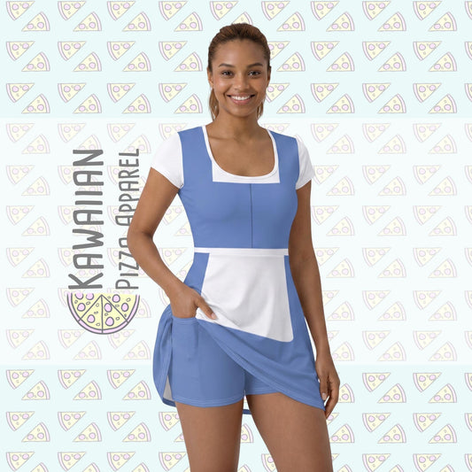 Town Belle Inspired Short Sleeve Athletic Dress with shorts