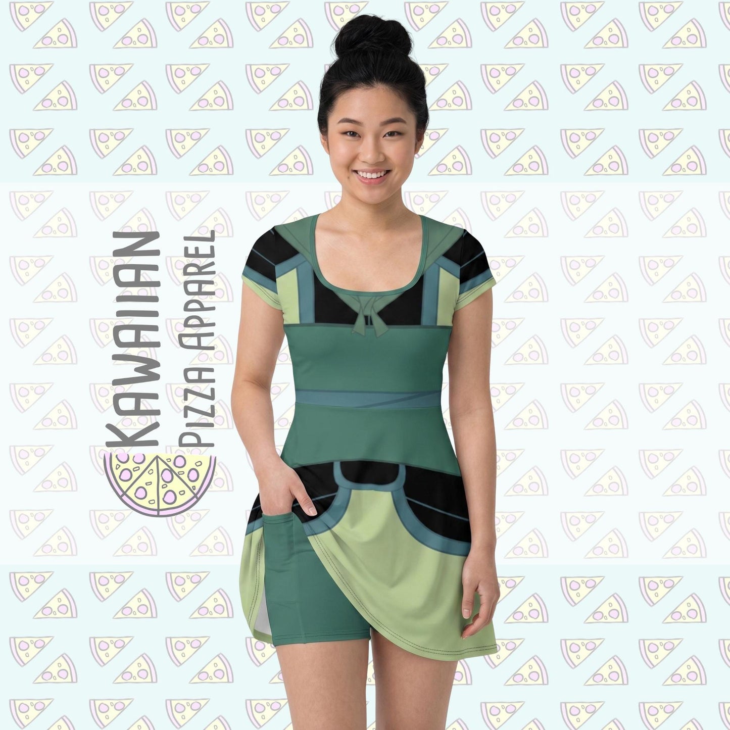 Ping Mulan Inspired Short Sleeve Athletic Dress with shorts