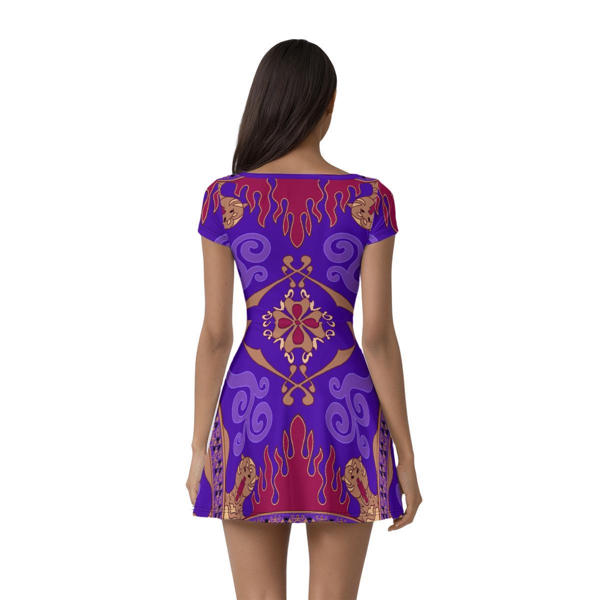 Magic Carpet Inspired Short Sleeve Athletic Dress with shorts