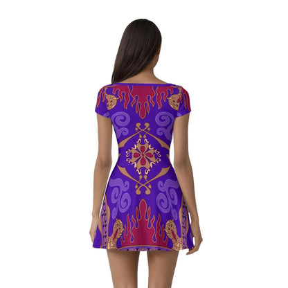 Magic Carpet Inspired Short Sleeve Athletic Dress with shorts