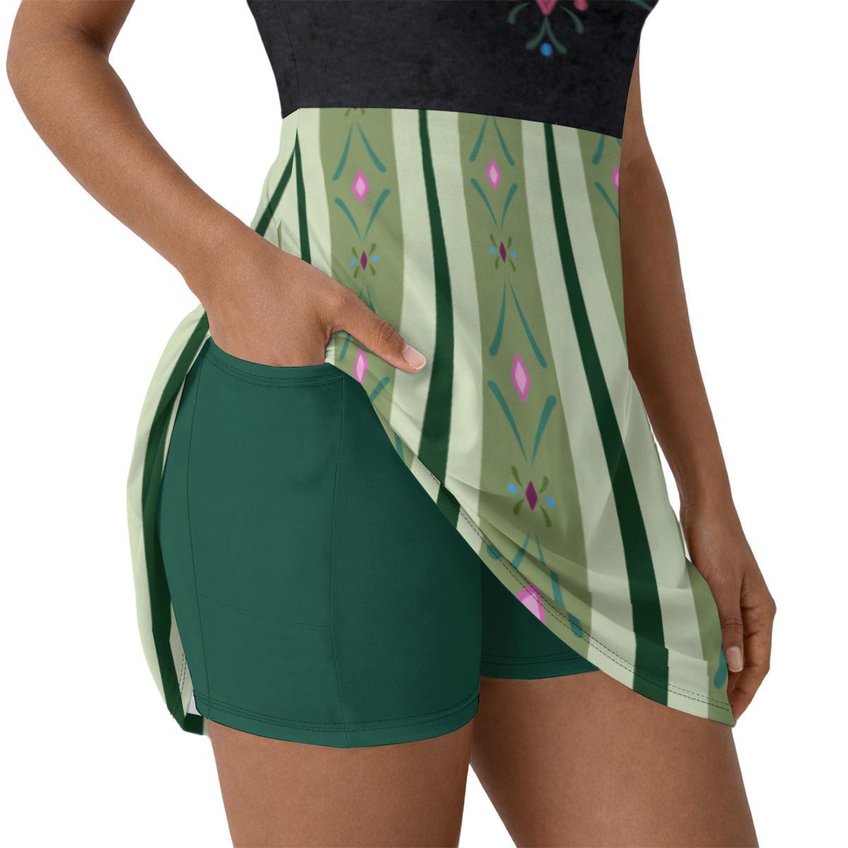 Anna Inspired Short Sleeve Athletic Dress with shorts