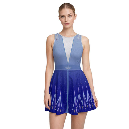 Elsa Inspired Sleeveless Athletic Dress with shorts