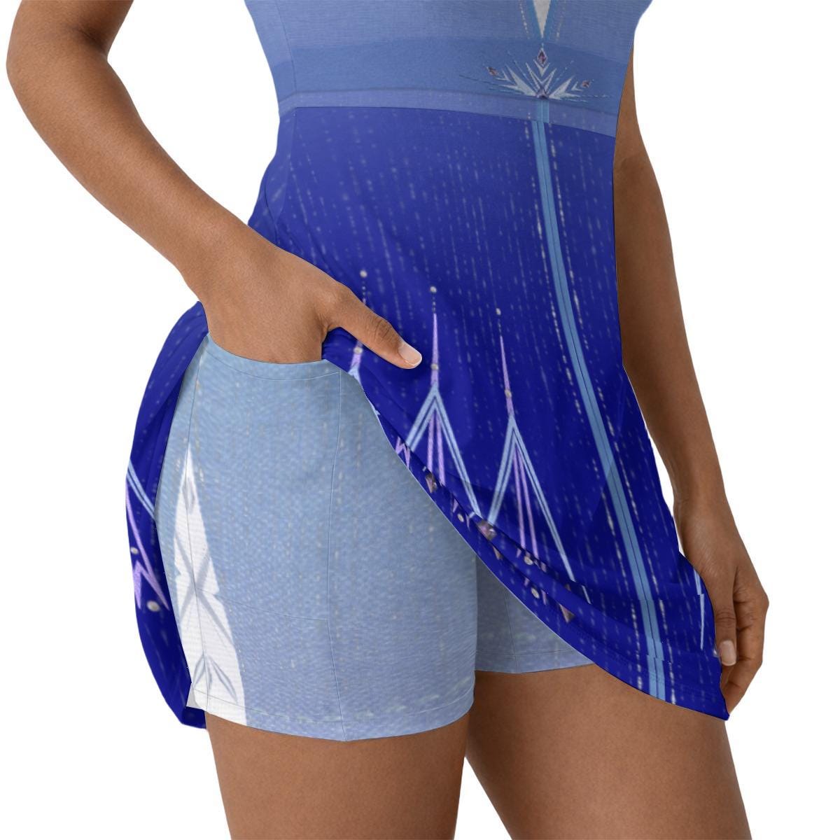 Elsa Inspired Sleeveless Athletic Dress with shorts
