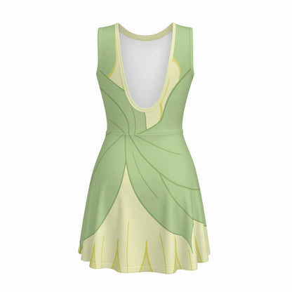 Kid's Tiana Inspired Sport Romper with Wrap-Around Skirt
