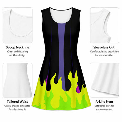 RTS [M] Women's Maleficent Sleeping Beauty Inspired Sleeveless Flare Dress