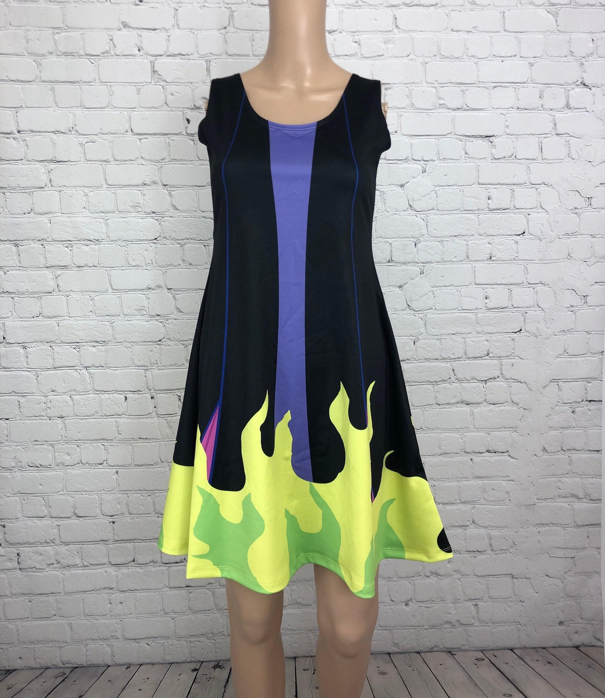 RTS [M] Women's Maleficent Sleeping Beauty Inspired Sleeveless Flare Dress