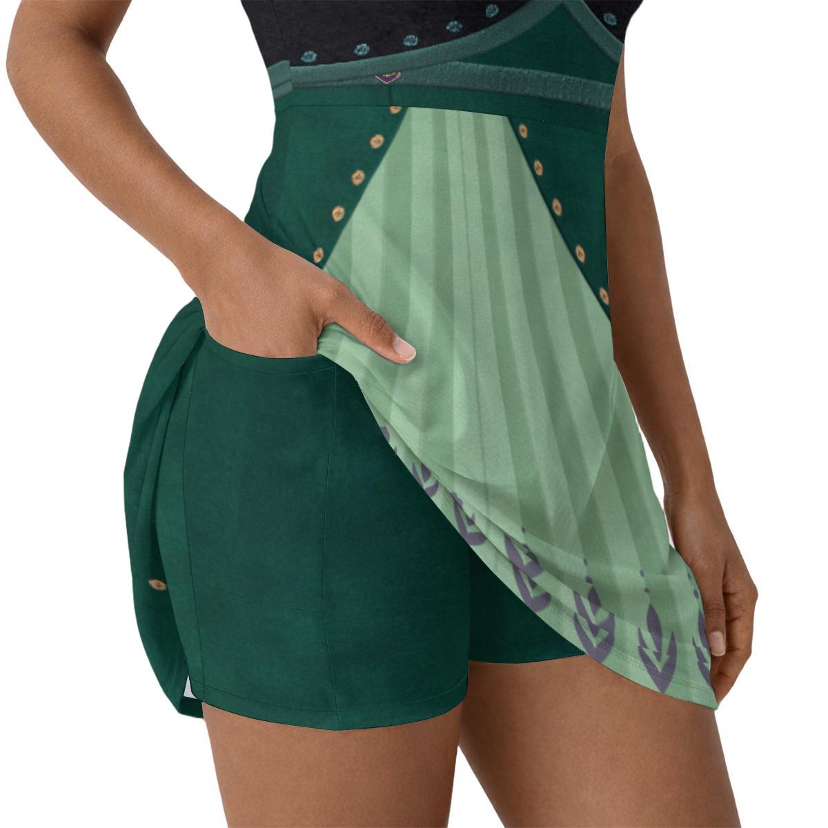 Queen Anna Inspired Sleeveless Athletic Dress with attached shorts