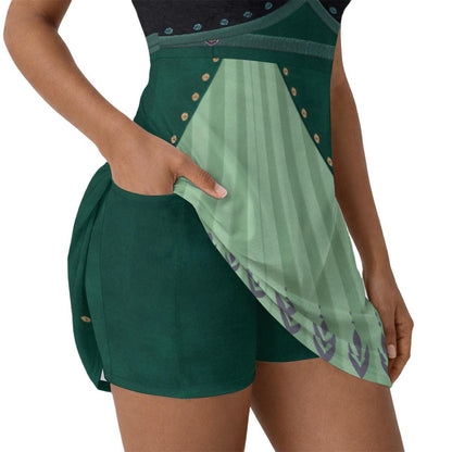 Queen Anna Inspired Sleeveless Athletic Dress with attached shorts