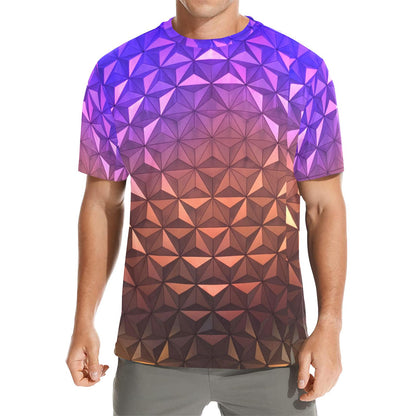 RTS [M] Men's Epcot Nighttime Spaceship Earth Inspired Short Sleeve Shirt