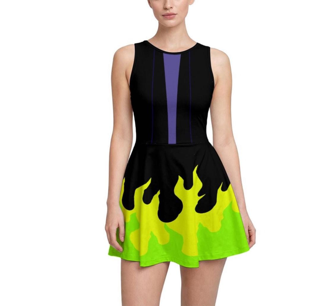 RTS [M] Maleficent Inspired Sleeveless Athletic Dress with attached shorts