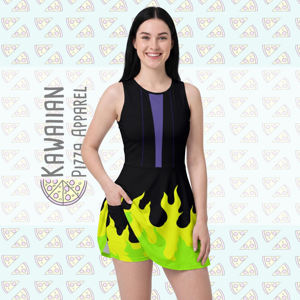 RTS [M] Maleficent Inspired Sleeveless Athletic Dress with attached shorts
