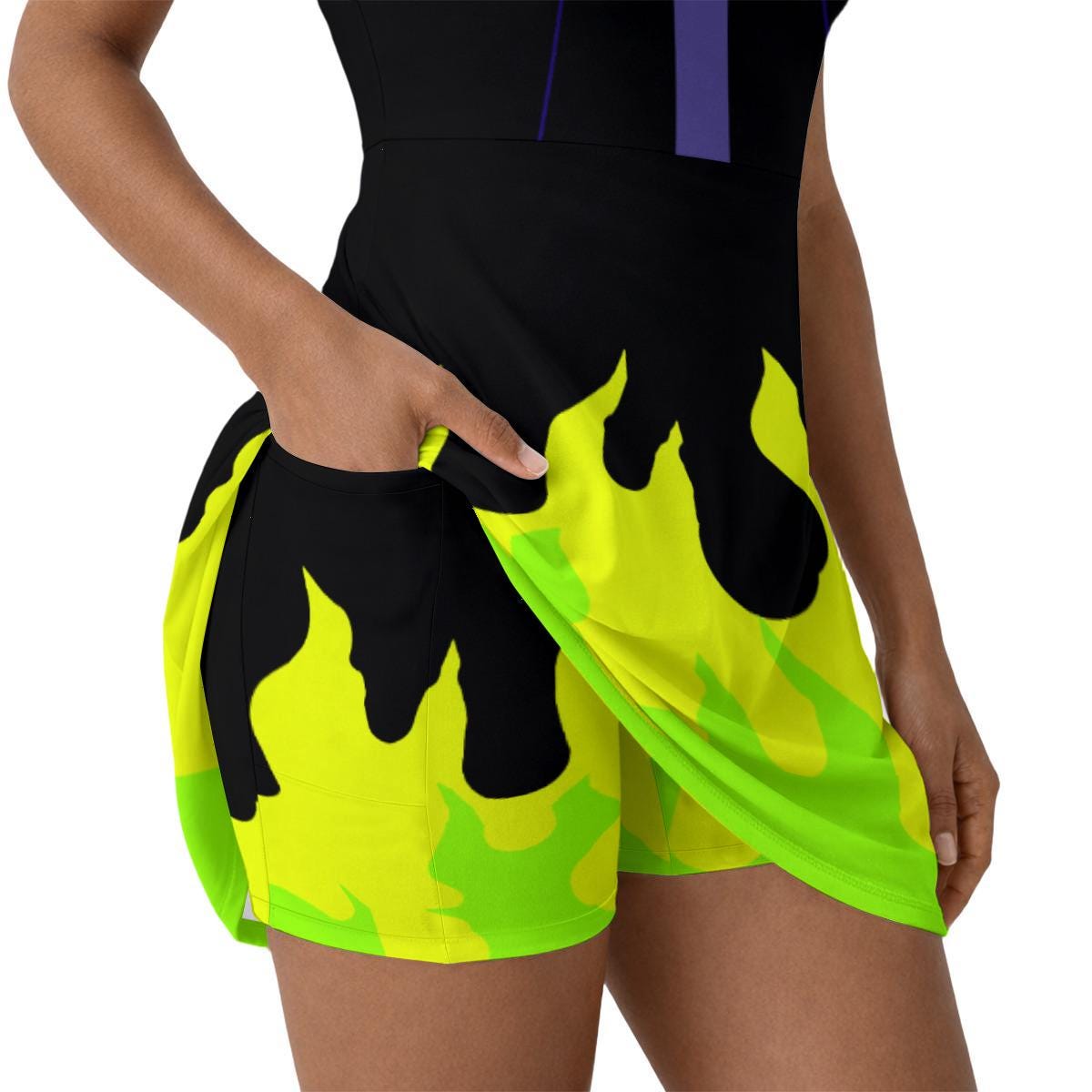 RTS [M] Maleficent Inspired Sleeveless Athletic Dress with attached shorts