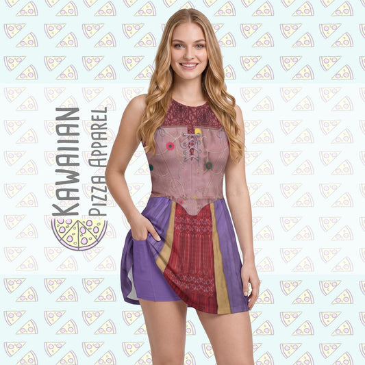 Sarah Sanderson Inspired Sleeveless Athletic Dress with attached shorts