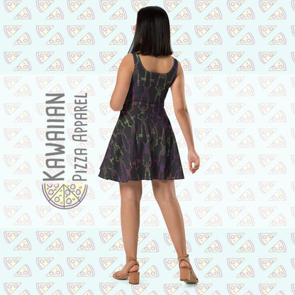 Women's Skeleton Not So Scary Halloween Cast Member Inspired Skater Dress