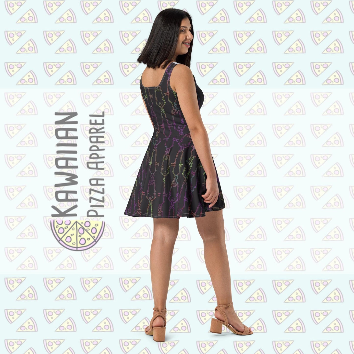 Women's Skeleton Not So Scary Halloween Cast Member Inspired Skater Dress