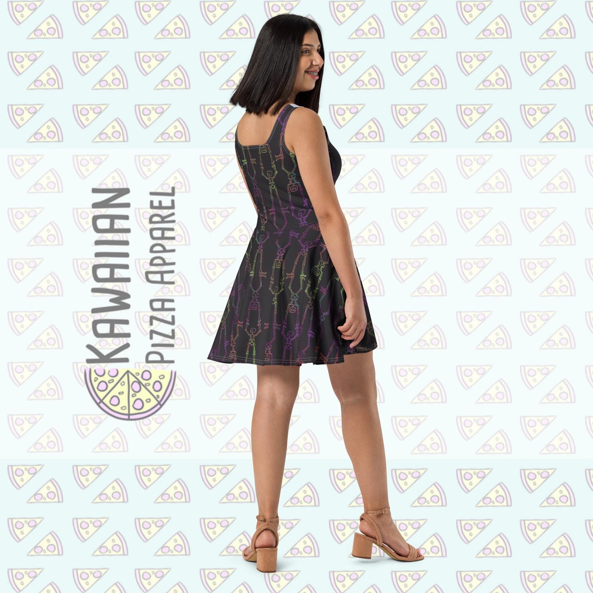 Women's Skeleton Not So Scary Halloween Cast Member Inspired Skater Dress