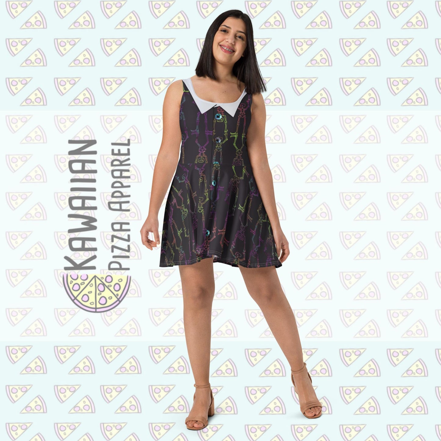 Women's Skeleton Not So Scary Halloween Cast Member Inspired Skater Dress