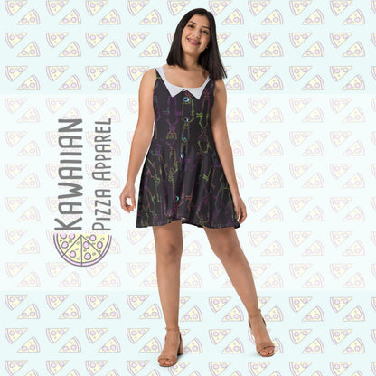 Women's Skeleton Not So Scary Halloween Cast Member Inspired Skater Dress