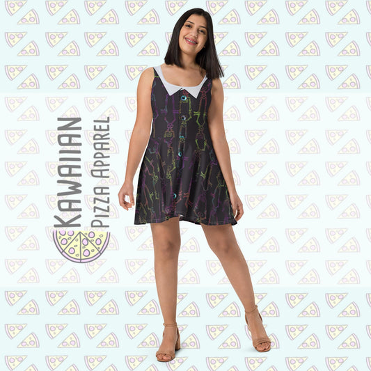 Women's Skeleton Not So Scary Halloween Cast Member Inspired Skater Dress
