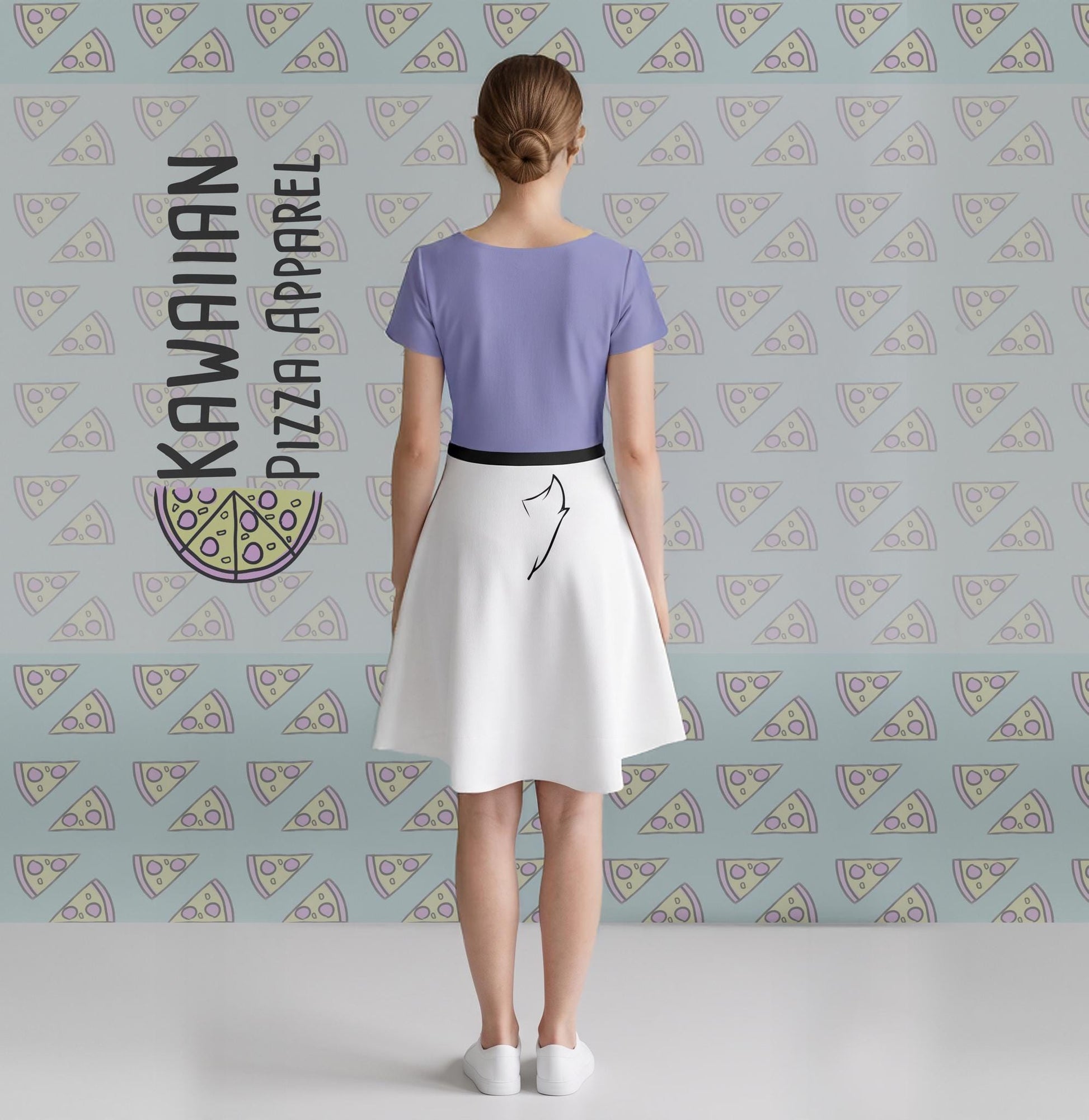 Daisy Duck Inspired Short Sleeve Skater Dress
